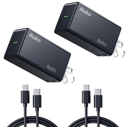 Ruko 65W GaN USB C Charger 2-Pack with 2 Cables, Fast Charger - size: 2-Pack Chargers + Cables