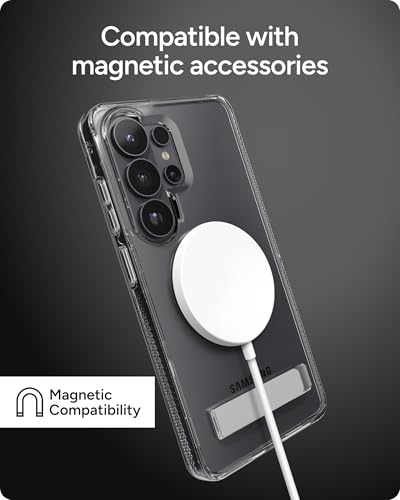 ZAGG Crystal Palace Snap Samsung Galaxy S26 Ultra Case with Kickstand - Clear, 13ft Drop Protection with Graphene, Crystal Clear Magnetic Case, Anti-Yellowing Slim Cover - size: Samsung Galaxy S26 Ultra, style: With Snap