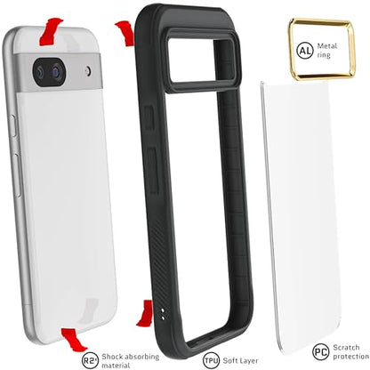 Ghostek Covert Clear Pixel 8a Case with Shockproof Drop Protection Premium Protective Wireless Charging Compatible Phone Cover Designed for 2024 Google Pixel 8a (6.1") (Black) - color: Black [Limited Edition], size: Pixel 8a