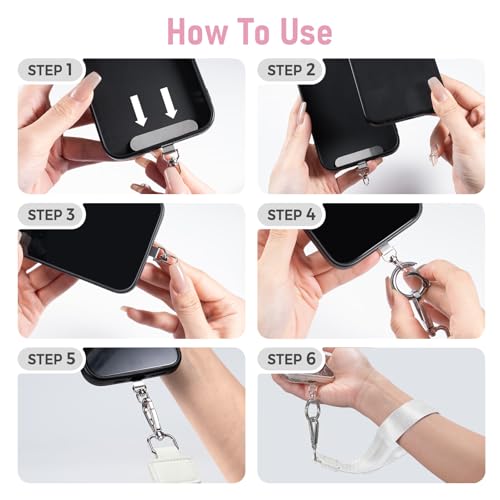 Tiostep Clip and Go Strap for Phone with Wallet Crossbody Phone Lanyard Adjustable and Detachable RFID Wristlet Wallet (Bow, Medium) - color: Bow, size: Medium