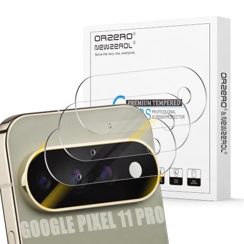 Orzero (3 Pack Camera Lens Protector Compatible for Google Pixel 11 Pro (Not for XL Model), Protector de Cámera Case Friendly Tempered Glass 9H High Definition Microphone Cutout Anti-Scratch - size: Google Pixel 11 Pro 6.3 inch