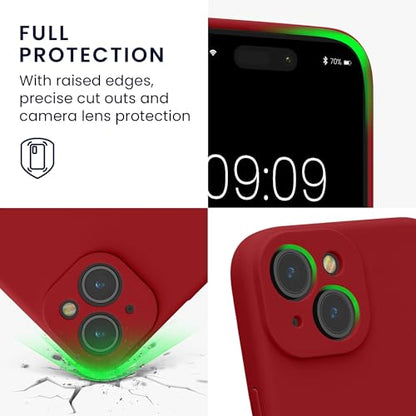 kwmobile Case Compatible with Apple iPhone 15 Case - Slim TPU Silicone Phone Cover - Soft Touch Finish - Rhubarb Red - color: Rhubarb Red, size: iPhone 15