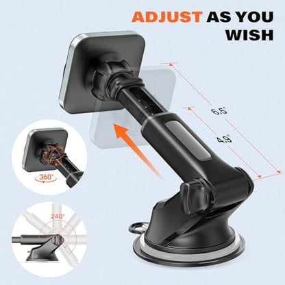 APPS2Car Magnetic Car Mount for MagSafe, Dashboard and Windshield Holder - color: Dark Black