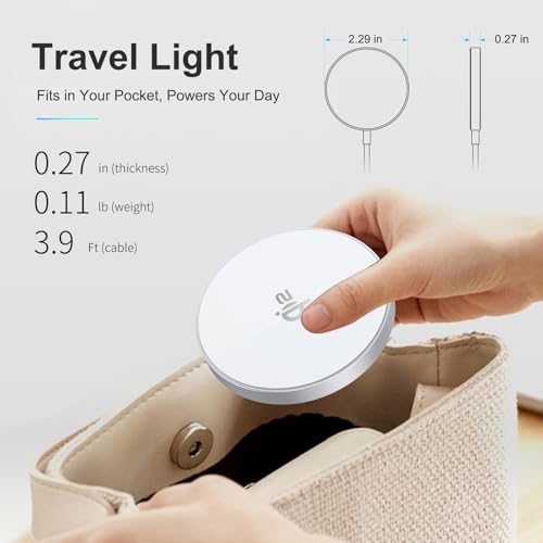 Qi2 Magnetic Wireless Charger Pad for iPhone12-17 - color: Matte White