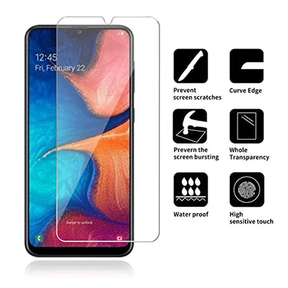 [4 Pack] iCsapr Glass Screen Protector Compatible for Samsung Galaxy A20 (Not Fit for Galaxy S20) [9H Hardness]-HD Screen Tempered Glass, Scratch Resistant, Easy Install [Case Friendly][Bubble - size: Galaxy A20