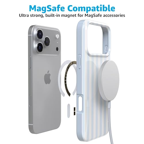 Casely iPhone 17 Pro Max Case | Sunday Best | Blue Stripes | Compatible with MagSafe | Classic Ultra Slim Design - color: Sunday Best | Blue Stripes, size: Iphone 17 Pro Max