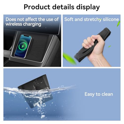 LUCKEASY Wireless Charging Mat for Tesla Model Y Juniper 2025 2026 - size: Star Explorer Style - Model Y Juniper 2025 2026