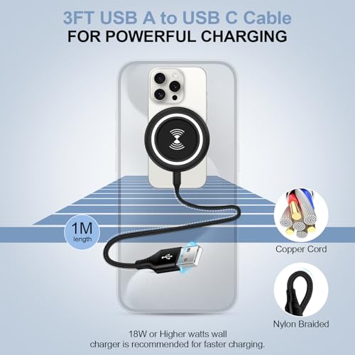 Samsung S26 Wireless Charger Fast Charging Pad for Samsung Galaxy S25 Ultra/S24/S23/S22/S21/S20/iPhone 17 Pro Max/2Pack 15W Wireless Phone Fast Charger Station for Motorola Edge 2024/Razr/G Power 2025