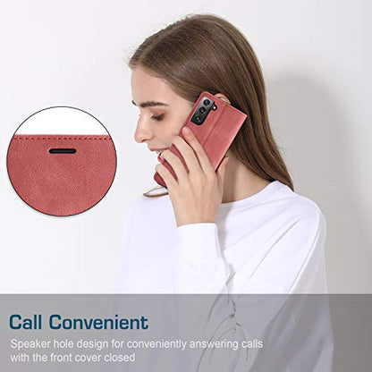 Samsung Galaxy S21 FE 5G Wallet Case with Card Holder RFID Blocking Kickstand Magnetic,Leather Flip Case Wallet for Samsung Galaxy S21 FE 5G 6.4 Inch (Wine Red) - color: Wine Red, size: S21 FE 6.4"