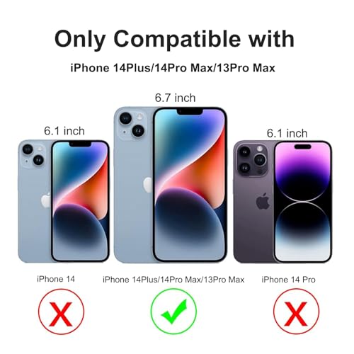 Battery Case for iPhone 14Plus/14Pro Max/13Pro Max/12Pro Max, Powerful 10000mAh Portable Protective Charging Case, Rechargeable Extended Battery Black