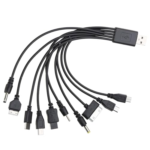 10 in 1 USB Cables - 20CM/7.87in Universal USB to Multi Plug Cell Phone Charger for Smartphones