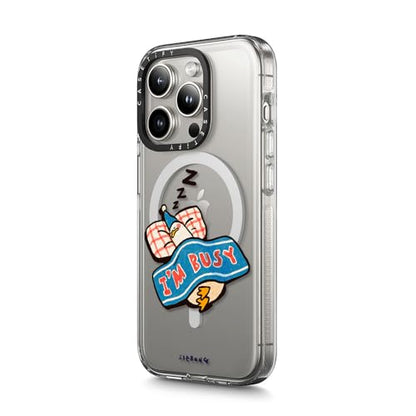 CASETiFY for iPhone 15 Pro Case - Impact Clear Compatible with MagSafe | Not Yellowing | 6.6 ft. 3X Military Grade Drop Protection | I'm so busy | Clear - color: I'm so busy, size: Iphone 15 Pro (6.1")