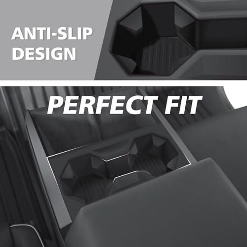 BestEvMod Cup Holder Insert Compatible with 2026 2025 2024 Tesla Cybertruck Waterproof Non-Slip Easy to Clean Black (Cup Holder Insert) - size: Cybertruck, style: Cup Holder Insert