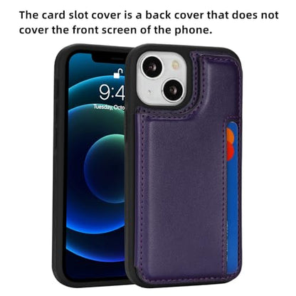 iCoverCase Compatible with iPhone 13 Mini Case with Card Holder, Wallet Phone Case for Women Men RFID Blocking PU Leather Protective Case 5.4 Inch (Dark Purple) - color: Dark Purple