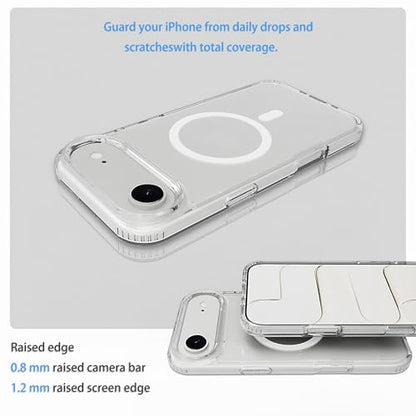 Classic Hybrid Magnetic iPhone 17 air Case Phone Case Cover, Screen Protectors X1, Compatible with Magsafe, Anti Yellowing,Slim,Shockproof, Protective (Transparent Crystal, iPhone 17 air) - color: Transparent Crystal, size: iPhone 17 Air
