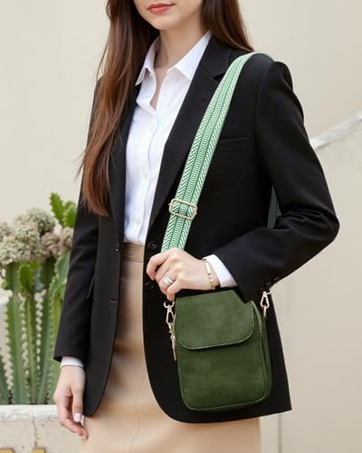 Fashion Small Crossbody Bags for Women Trendy Designer Cell Phone Purses | Adjustable Straps,with Card Holder,Detachable Wristlet Strap,small Cross Body Bag for Woman,Mini Bags,Travel Purse,Work,Gym - color: Darkgreen