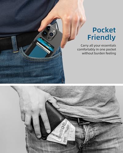 for Magsafe Wallet, Strongest Magnetic Wallet for iPhone 17/16/15/14/13/12 Series, for Magsafe Card Holder with 2 Card Slots, RFID Blocking, Slim, Vegan Leather, Hold 7 Cards, Blue | Magnetic Wallet for iPhone 17/16/15/14/13/12 Series, for Magsafe Card Ho