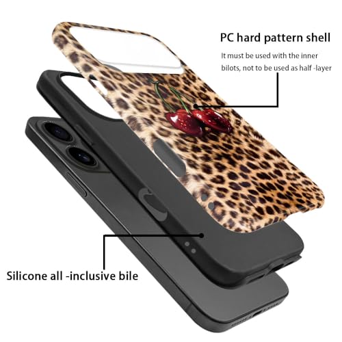 Compatible with iPhone 17 Pro Max,Anti-Scratch Glossy Case Cover,Cherry Leopard Animal Cheetah - color: Cherry Leopard Animal Cheetah, size: IPhone 17 Pro Max