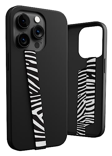 Phone Loops: Non-Elastic Phone Grip, Phone Strap, Phone Holder for Hand - Small, Light and Discreet Phone Loop Cell Phone Holder for Hand - Phone Finger Holder - color: Fabric: Zebra