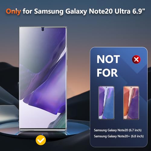 [2 Pack] Anti Glare Matte Privacy TPU Screen Protector for Samsung Galaxy Note 20 Ultra (Not Glass), Fingerprint Sensor Compatible, Full Adhesive Flexible Film, Easy Installation - size: Galaxy Note 20 Ultra