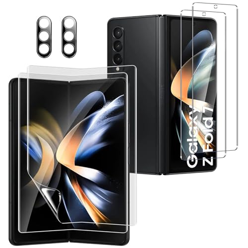 2 Tempered Glass Front Small Screen Protector for Samsung Galaxy Z Fold 7 + 2X Inner Soft Foldable TPU Film shields+ 2X Camera Lens Protector [Scratch Resistant] [Bubble Free] [Case Friendly] [HD] - color: 6 in 1