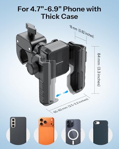 OMOTON BK01 Anti-Vibration Bike Phone Mount, Quick Lock for Riders - color: 1-Black