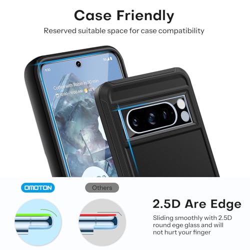 OMOTON 3+2 Pack for Pixel 8 Pro Screen Protector (6.7 Inch, 2023 Released) - size: Pixel 8 Pro - 6.7 Inch