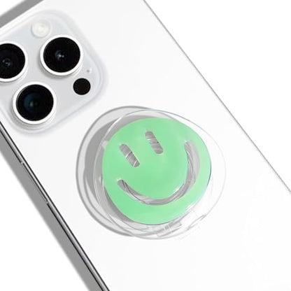 GRIPONG Smiley Face Phone Grip - Fun and Expandable Accessory for Enhanced Smartphone Stability - Smiley Design, Strong Adhesion, Versatile Use (Mint Smile) - color: Mint Smile