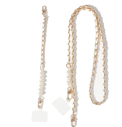 Cioatu Phone Lanyard Universal Crossbody Neck Strap with 2 Tether Tab, 1 Wrist Strap - color: White