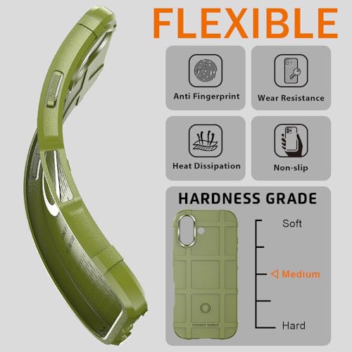 Rugged Shield Case for iPhone 17 (6.3") Compatible with MagSafe, 8ft Military Drop Proof, Wear Resistant Tactical Cover, Army Green - color: Army Green-M, size: iPhone 17