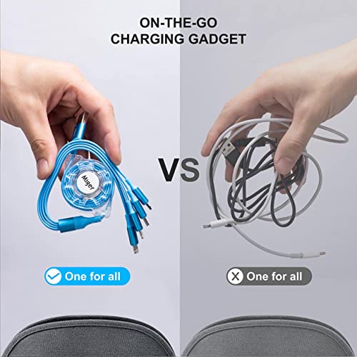Multi Charging Cable 4A,Retractable Charger Cable 4 in1 Multi Charging Cord