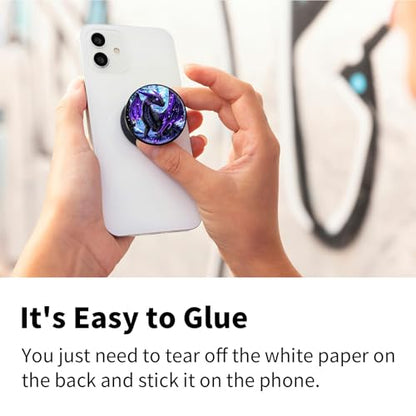 [2 Pack] Cell Phone Grip with Expanding Kickstand, Snow Dragon - color: Snow Dragon