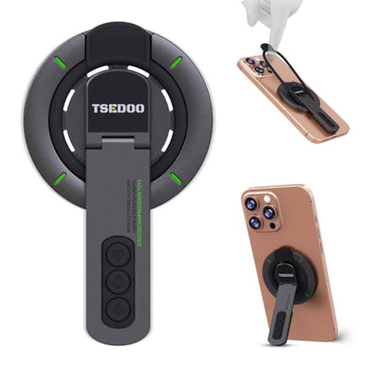 3-in-1 Magnetic Phone Grip Stand with 360° Roration Angle Adjustment, Silicone Finger Ring & Fidget Toy Design, Gym Dual-Sided Magnetic Phone Kickstand for All Phones - color: Grey