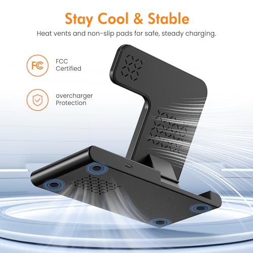Wireless Charger Fast Charging Station 3 in 1 Charger Stand Home