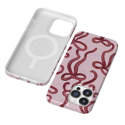 Casely iPhone 14 Pro Case | Love Me Knot | Mauve Bow | Compatible with MagSafe | Classic Ultra Slim Design - color: Love Me Knot | Mauve Bow, size: iPhone 14 Pro