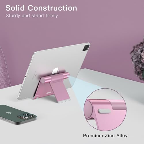 JETech Foldable Tablet Stand for 4-11" Tablets and Phones, Rose Gold - color: Rose Gold