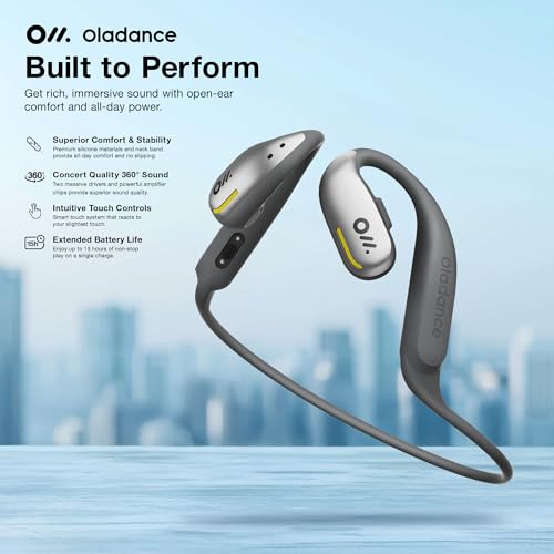 Oladance OWS Sports True Wireless Open-Ear Headphones, IPX8, 15H Playtime - color: Silver
