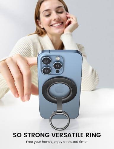 Lamicall for MagSafe Magnetic Phone Ring Grip - 360° Rotation Stand Holder - color: Misty Black