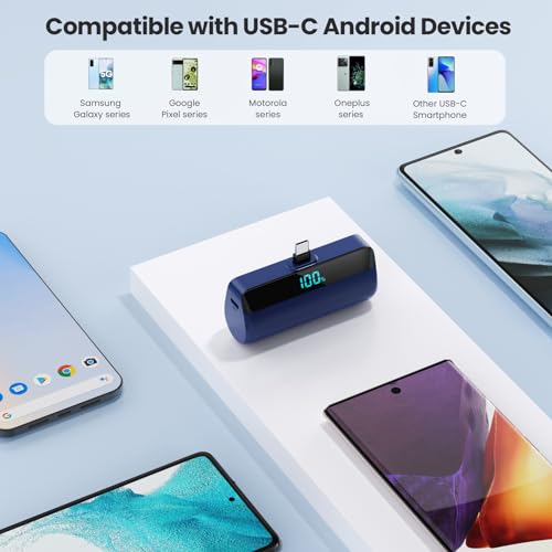 [2-Pack]Mini Portable Charger for iPhone 17/16/15,Upgraded 5500mAh PD Fast Charging USB C Power Bank,Travel Essentials Battery Pack for iPhone 17/17 Pro Max /Air/16/15 Series Galaxy Android-Black+Blue - color: Black+Blue