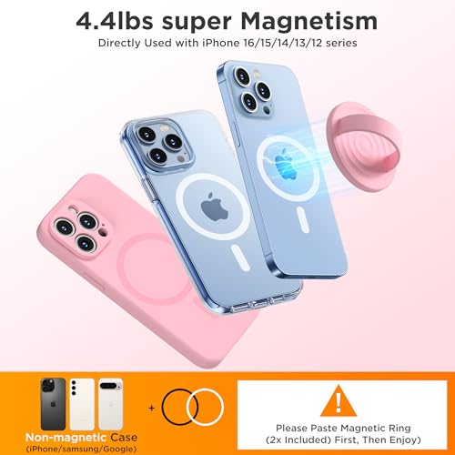 Upgraded Magnetic Phone Grip, Liquid Silicone Soft and Portable, Removable Finger Loop Ring Grip Holder for iPhone, Strong Magnetic Attraction, Compatible with MagSafe Phone Case, Pink - color: Pink