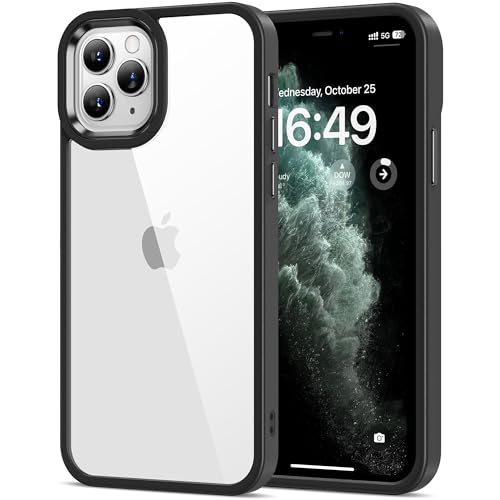 HOOMIL Case for iPhone 11 Pro 5.8-Inch, Non-Yellowing, Drop Protection, Anti-Scratch Transparent Hard Back Phone Cover - Black - color: Black, size: iPhone 11 Pro