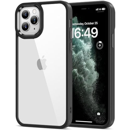 HOOMIL Case for iPhone 11 Pro Max 6.5-Inch, Non-Yellowing, Drop Protection, Anti-Scratch Transparent Hard Back Phone Cover - Black - color: Black, size: iPhone 11 Pro Max