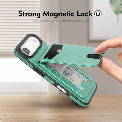 SkyEagle Compatible with MagSafe iPhone 17 Air Wallet Case,Blue Green - color: Blue Green, size: iPhone 17 Air - 6.5"