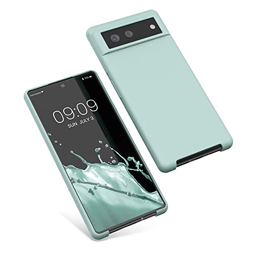 kwmobile Case Compatible with Google Pixel 6 Case - TPU Silicone Phone Cover with Soft Finish - Mint Matte - color: mint matte, size: Pixel 6