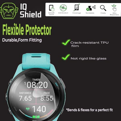 IQShield 6 Pack Screen Protector for Garmin Forerunner 265 (46mm), Easy Install, Ultra Thin, Anti-Scratch, Anti-Bubble, Clear TPU Film