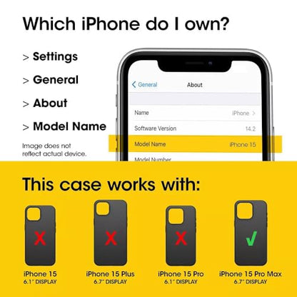 OtterBox iPhone 15 Pro Max (Only) - Defender Series Case - Black - Screenless - Rugged & Durable - with Port Protection - Holster Clip Includes - Microbial Defense Protection - color: Black