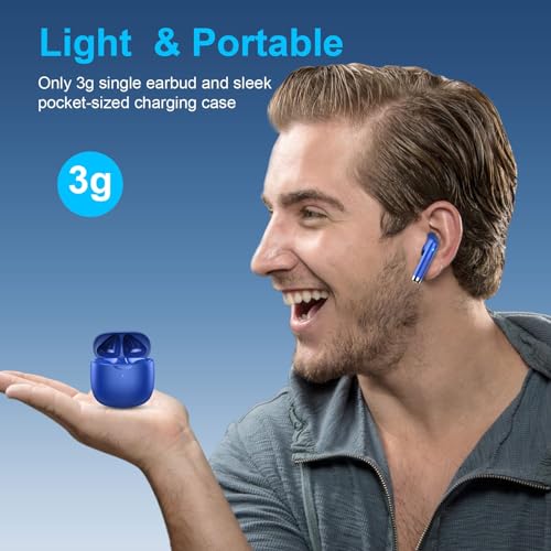 Wireless Earbuds, Bluetooth 5.4 Earbuds Stereo Bass, Bluetooth Headphones - color: Glossy Blue
