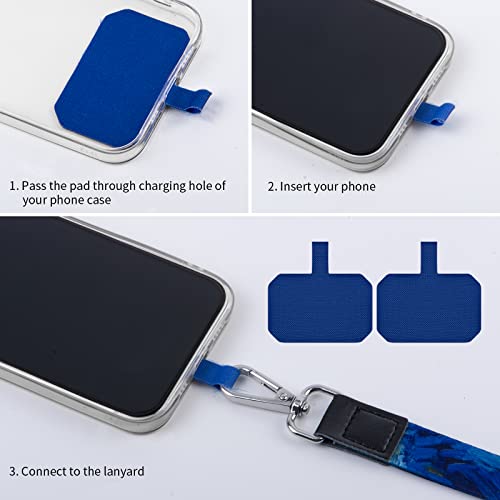 Phone Lanyards, Wrist Lanyards, Adjustable Neck Strap Starry Night - color: blue