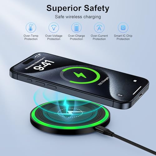 Wireless Charger Fast Charging Pad for Moto Razr/Edge 2026 2025 2024, Moto - color: Pure Black