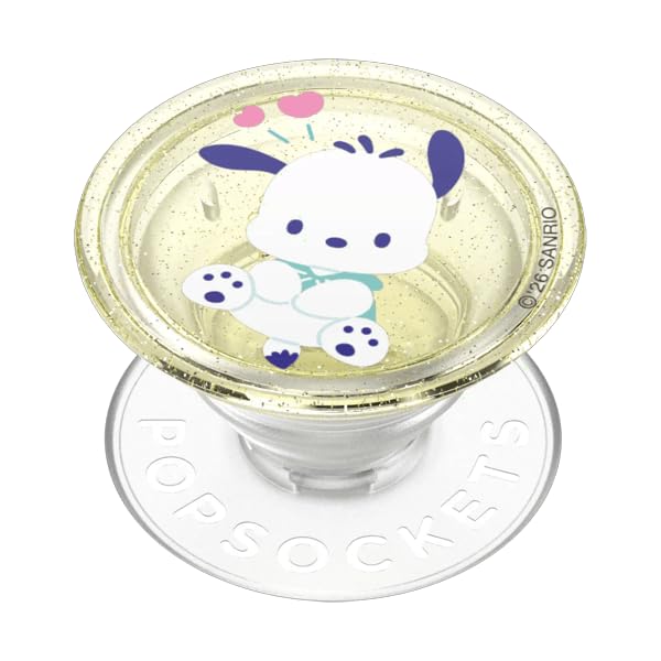 PopSockets Adhesive Phone Grip, Holder- Pochacco Yellow Glitter - color: Pochacco Yellow Glitter, style: Adhesive